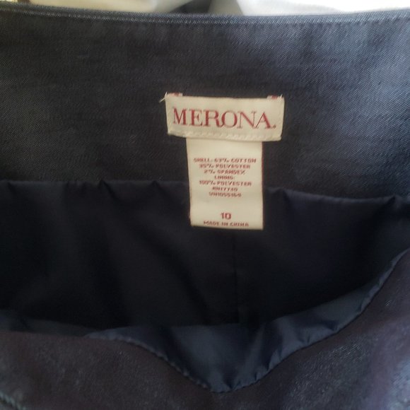 Merona Navy Pencil Skirt - Size 10 - Denim pattern - Picture 7 of 8